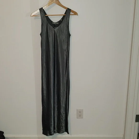 Vince Bias Scoop Neck Dress, Pine, Small - Picture 3 of 6
